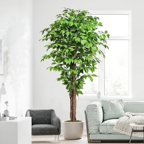 6ft Ficus Artificial Tree 180cm Lifelike Indoor Potted Faux Green Plant Decor