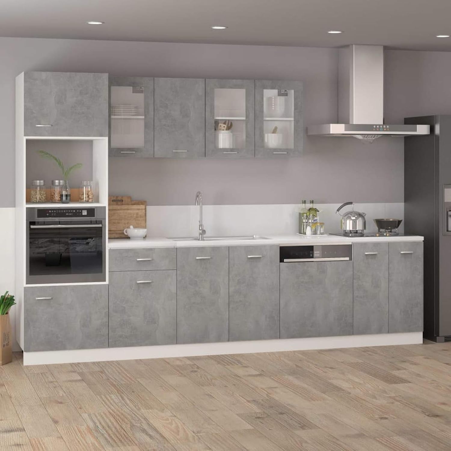 Space-Saving Kitchen Wall Cabinet with Lockable Doors & Shelves 39.5x31x60cm