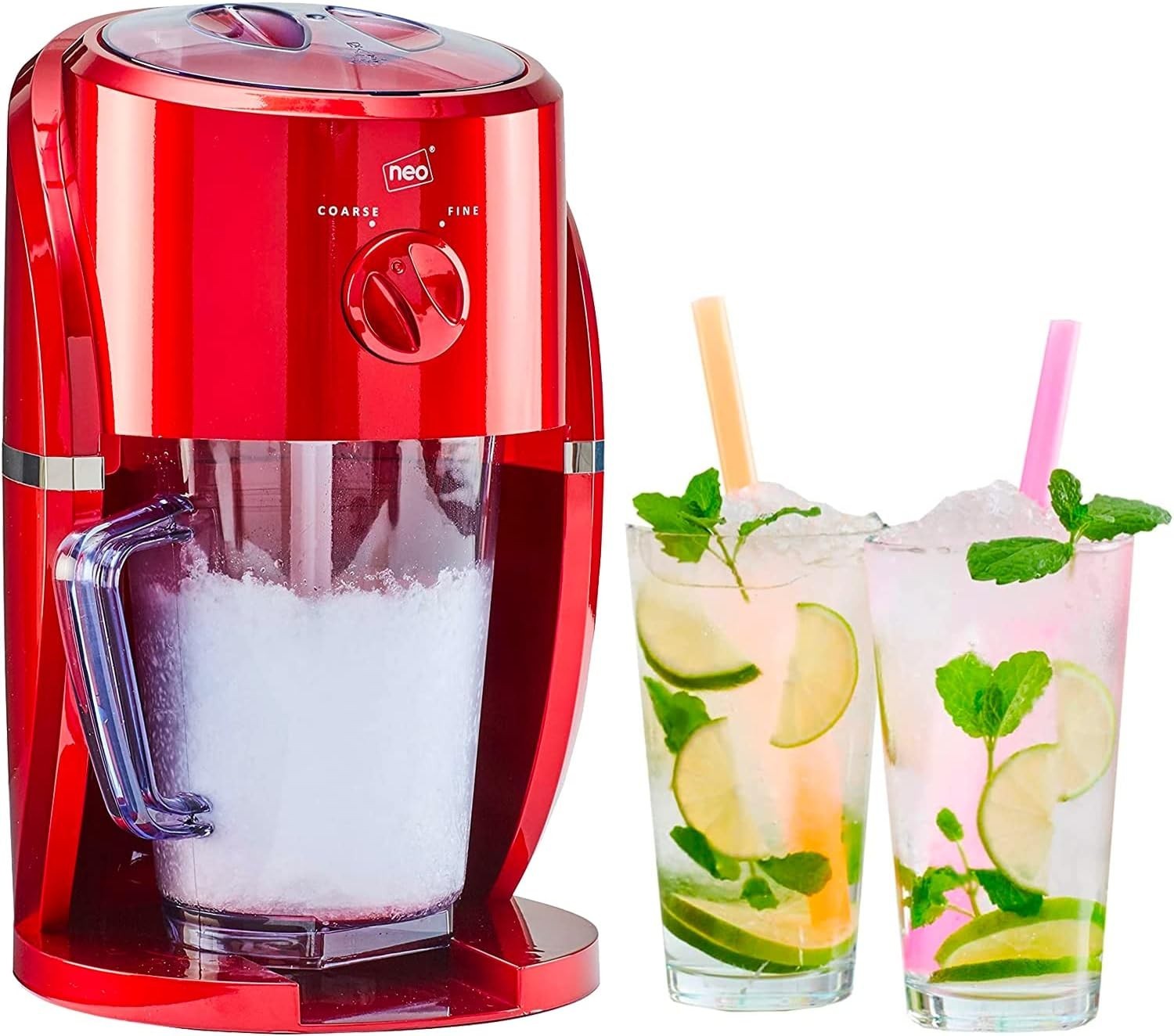 Electric Red Ice Crusher Slush Maker 1L Removable Jug for Drinks Red