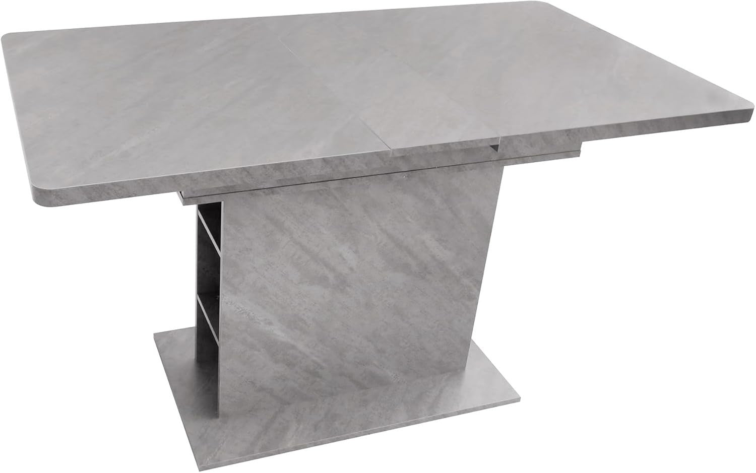 Extendable Grey Dining Table Storage Space-Saving Modern 130cm Desk