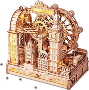 3D Wooden London Landmark Puzzle with Marble Track & LED Lights