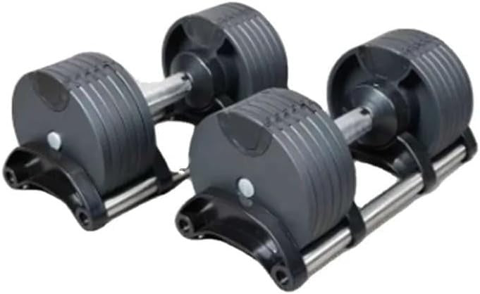 32kg Adjustable Dumbbell Pair 9-in-1 Easy Lock Cast Iron Home Gym