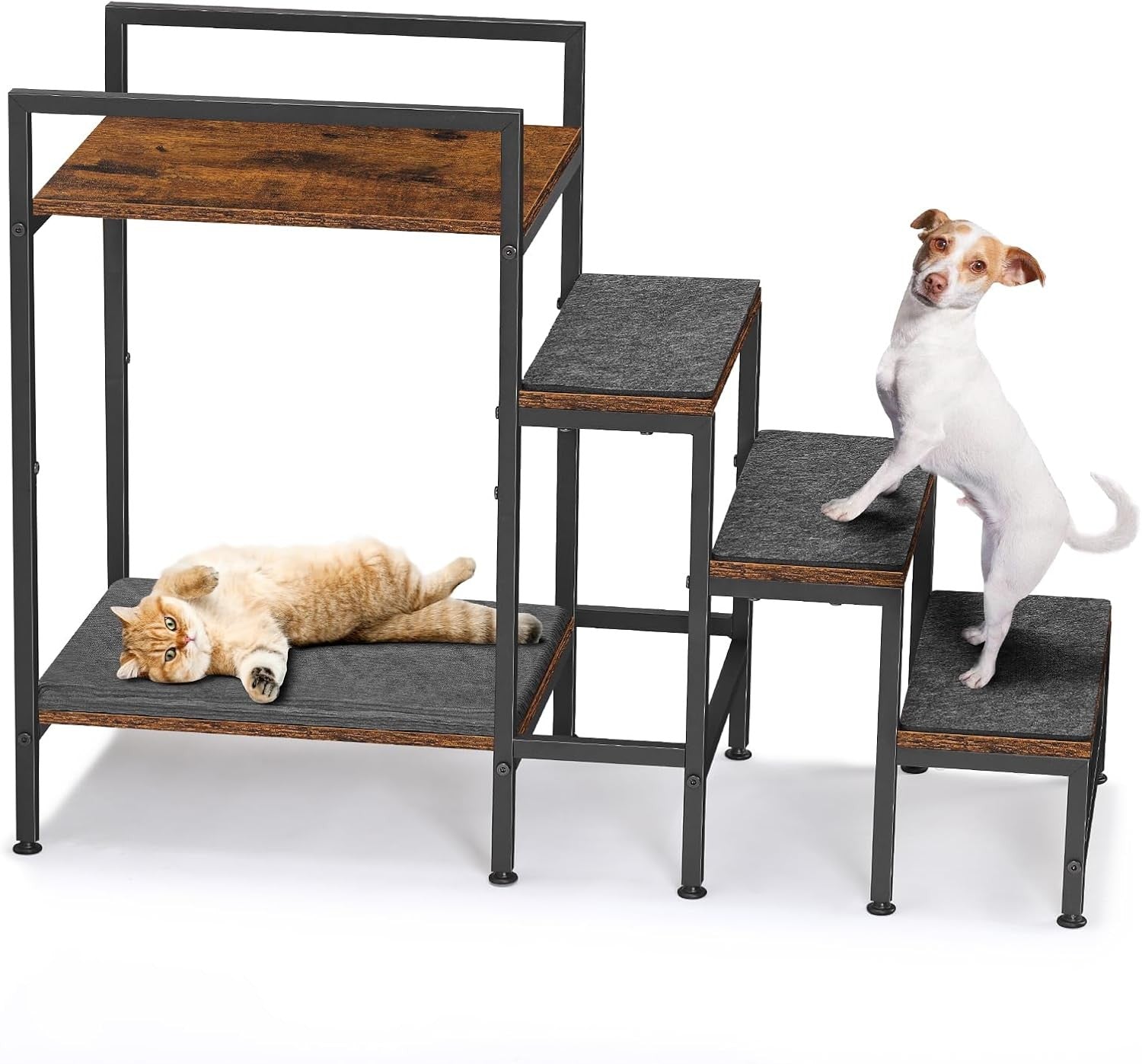 Adjustable Dog Stairs 63cm Non-Slip Steps Small Medium Pets