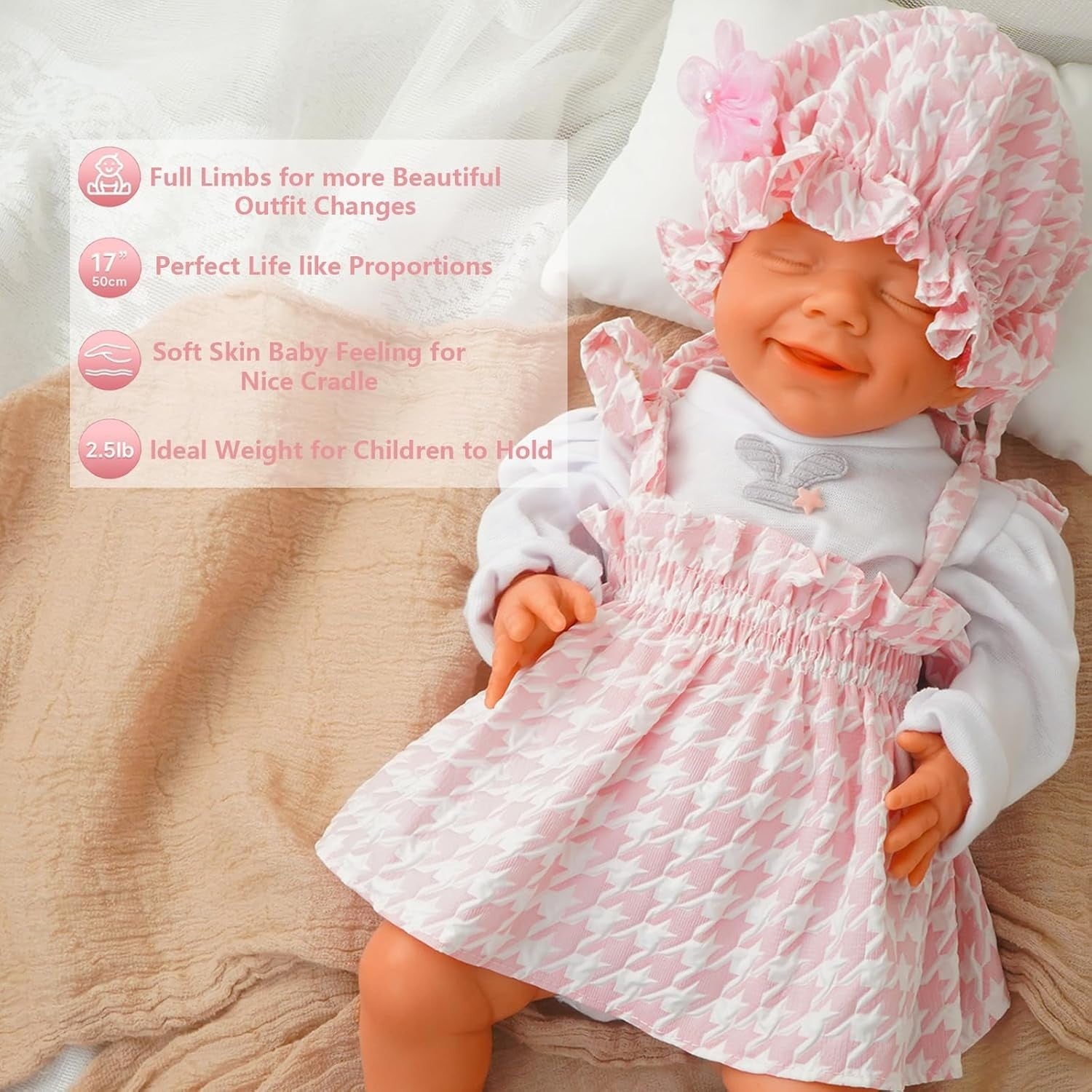 18” Full Silicone Reborn Baby Doll Realistic Sleeping Newborn