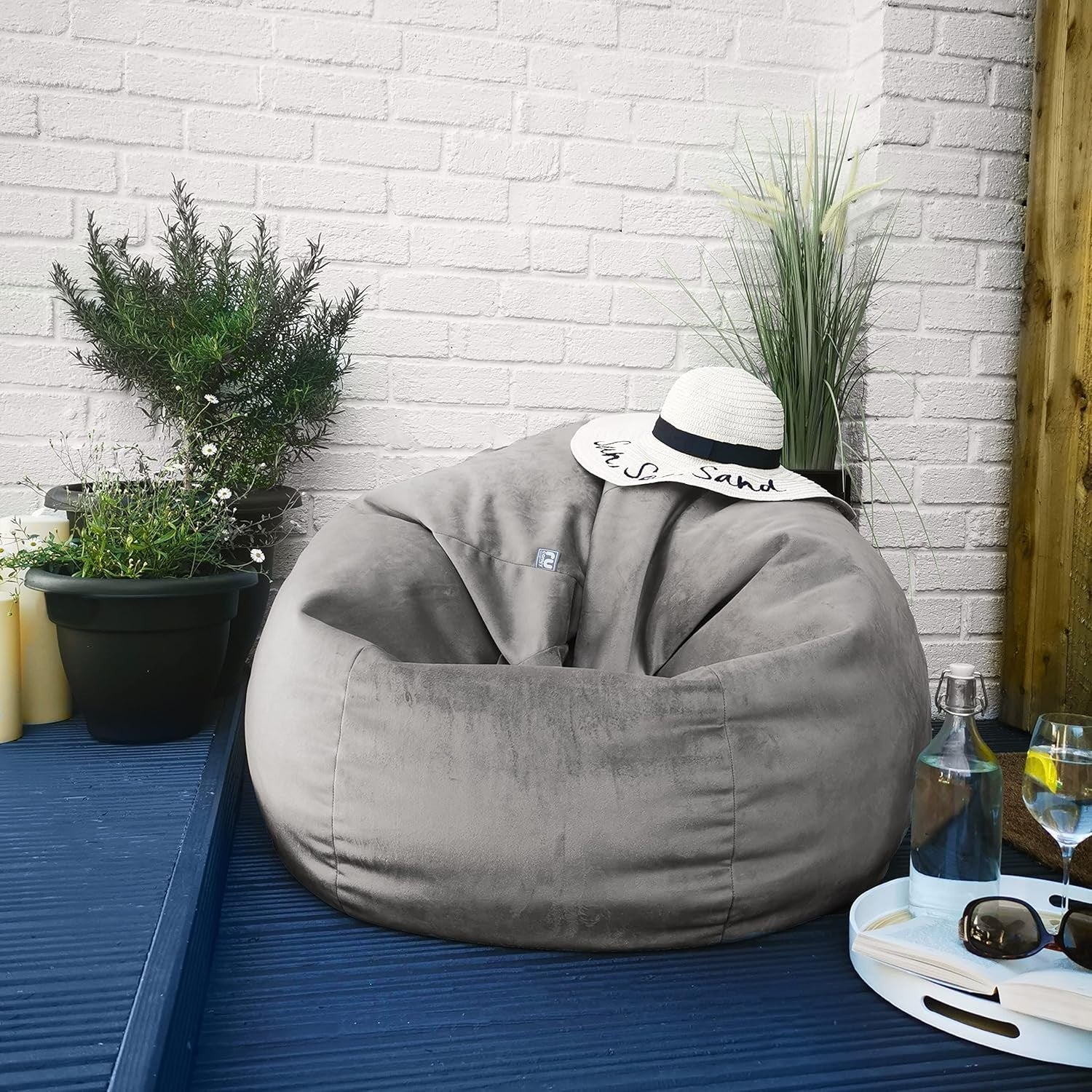 Velvet Slouch Bean Bag Chair XL Floor Seat Teens Adults Bedroom Lounge