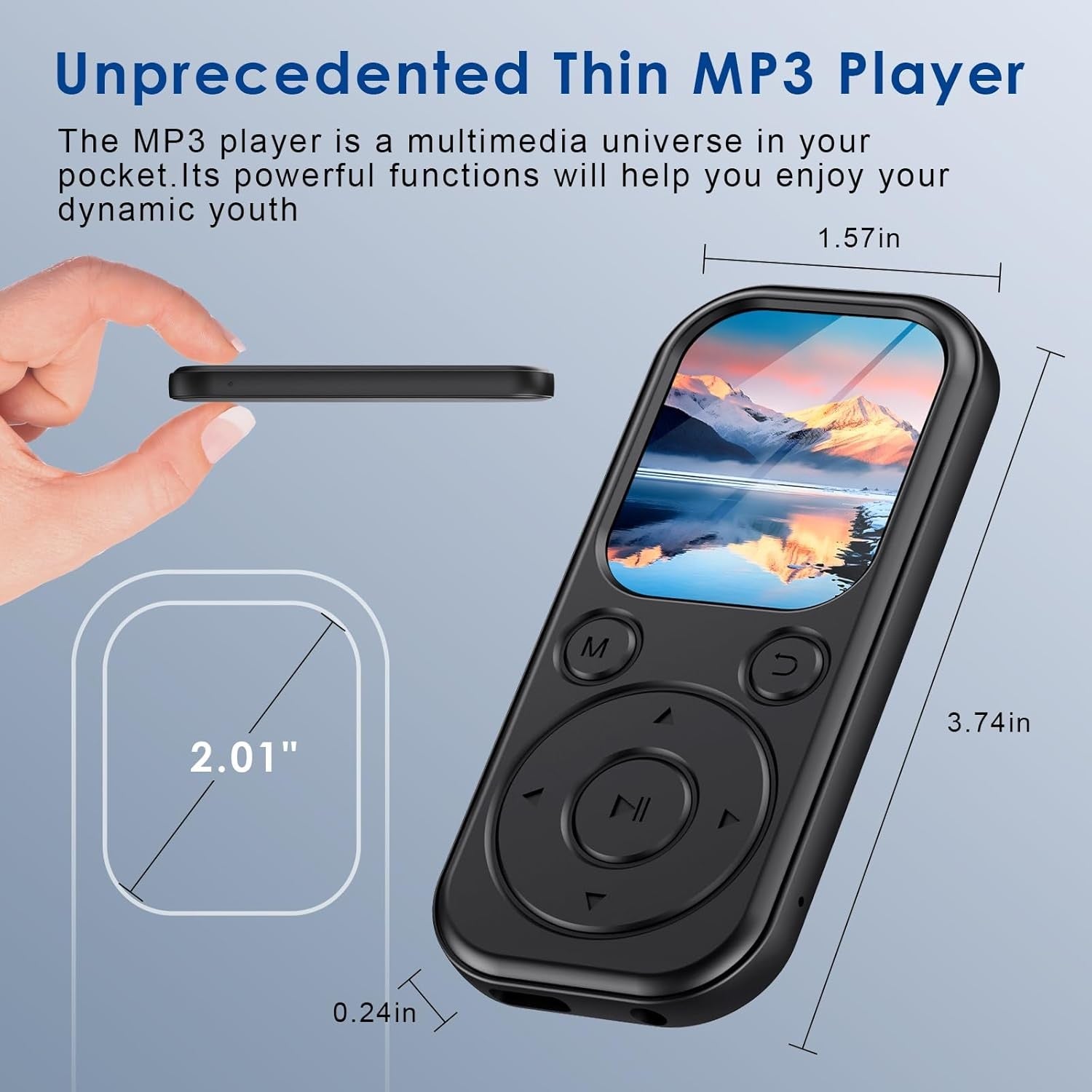 64GB Bluetooth MP3 Player Black 2.01" HD Screen FM