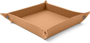 Leather Valet Tray Light Brown – Desk Organiser for Keys, Coins & Jewellery