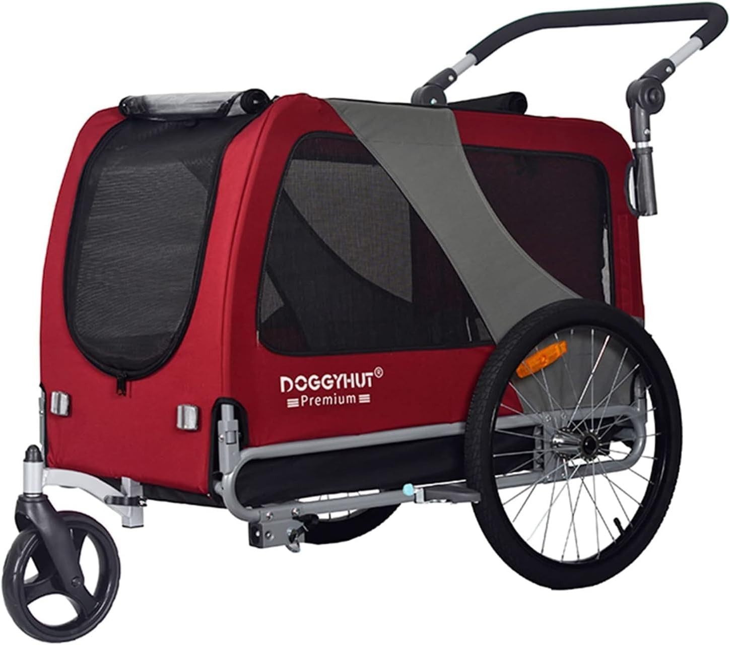 Heavy Duty Dog Bike Trailer Stroller XL 45kg Red Black