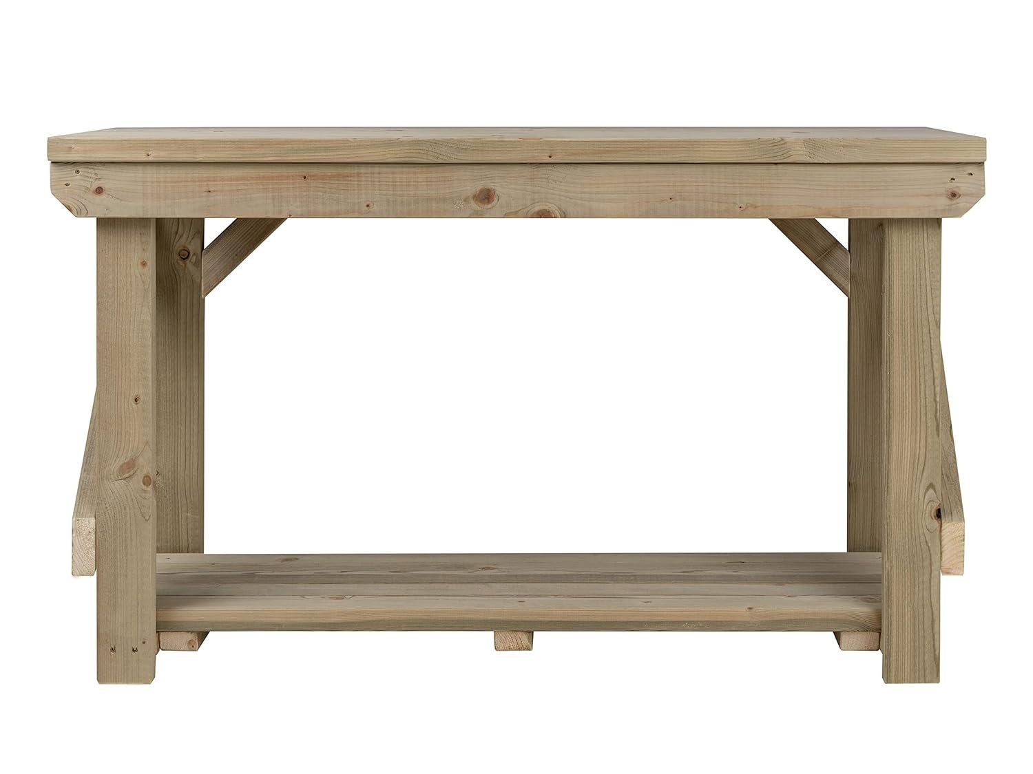 Pressure Treated Wood Workbench 4ft Heavy Duty 120x64x90cm Garage Table