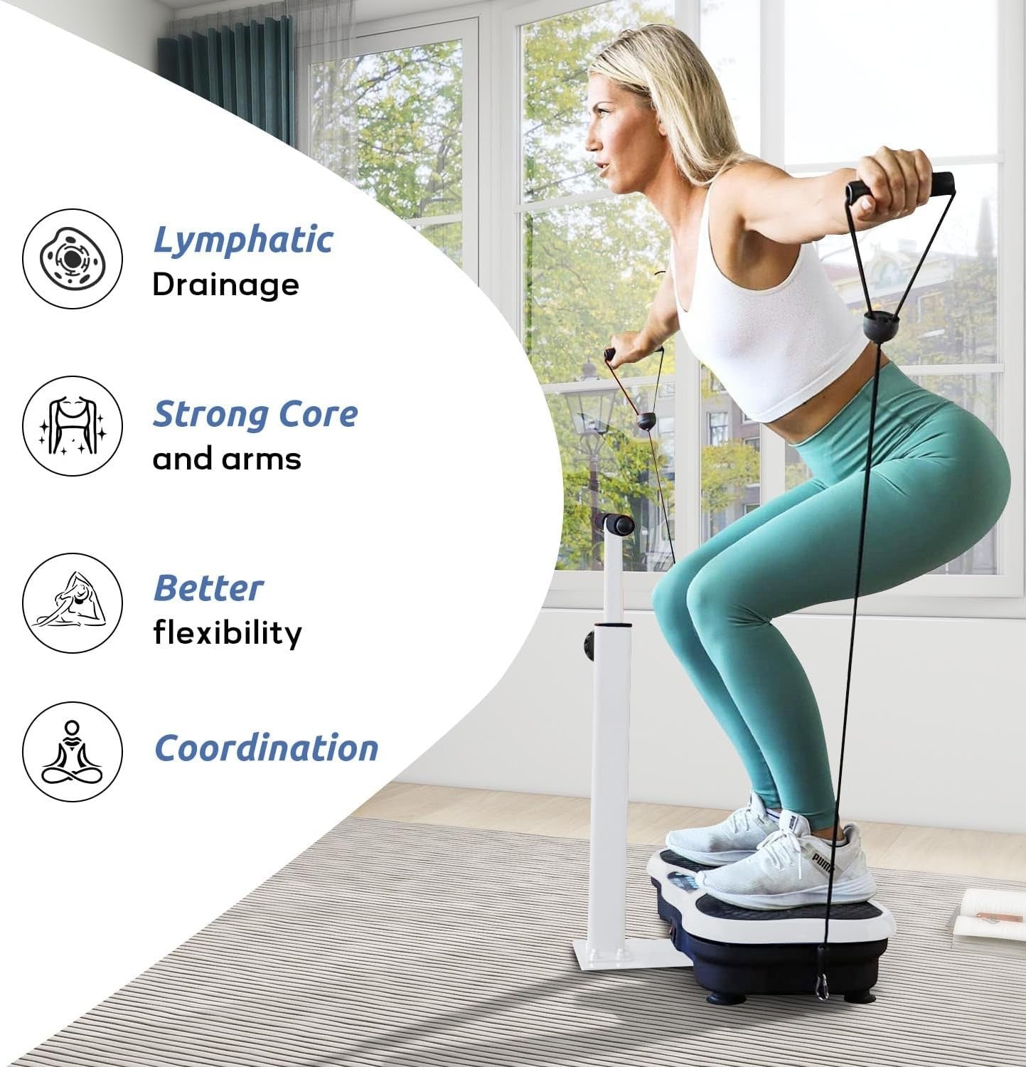 Whole Body Vibration Plate Exercise Machine w Handles 120 Speeds