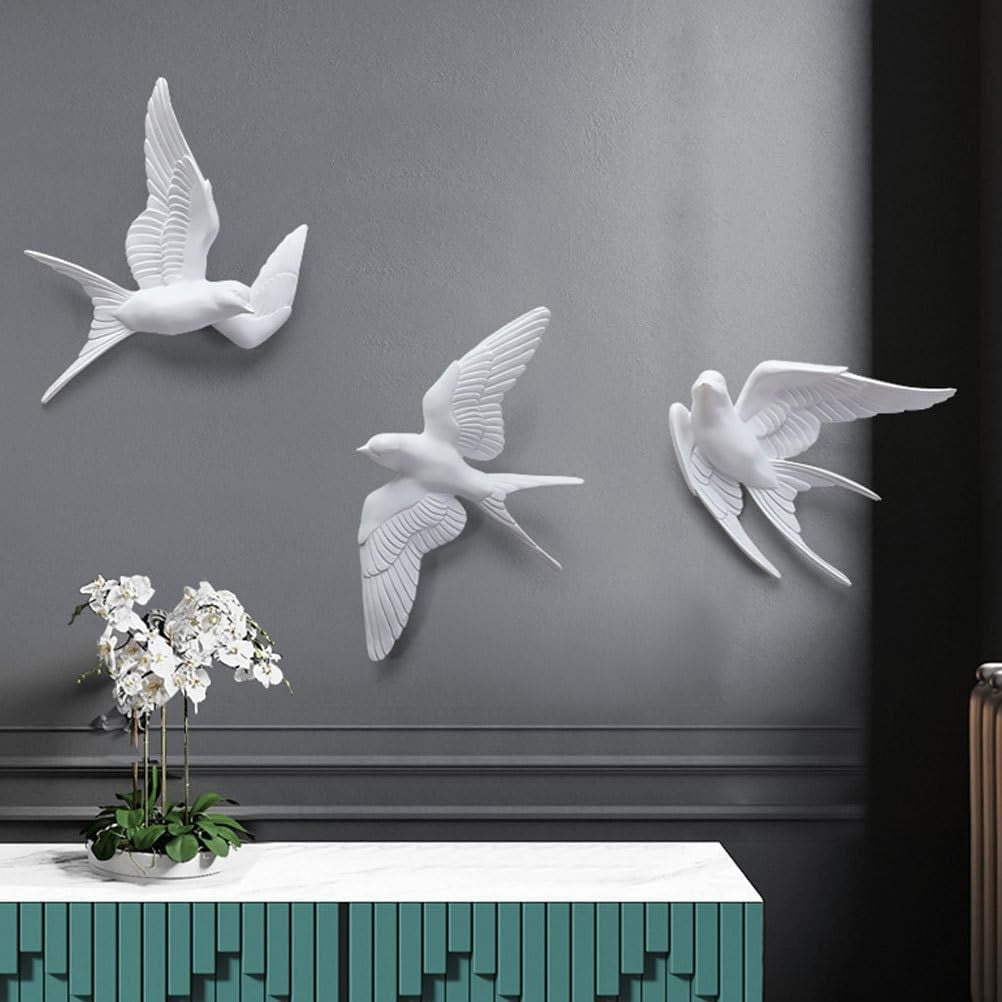 3D Swallow Bird Wall Art Set Nordic Metal Decor 11.8x7.1in