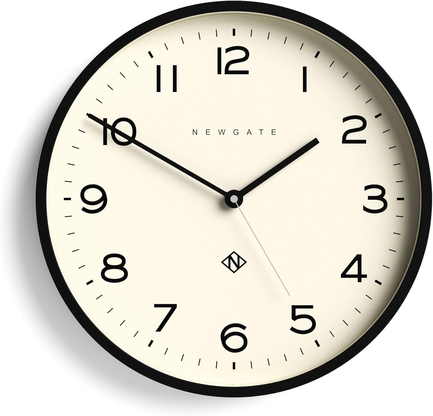Modern Round Kitchen Wall Clock - Easy Read Numbers, Silent Battery Operated