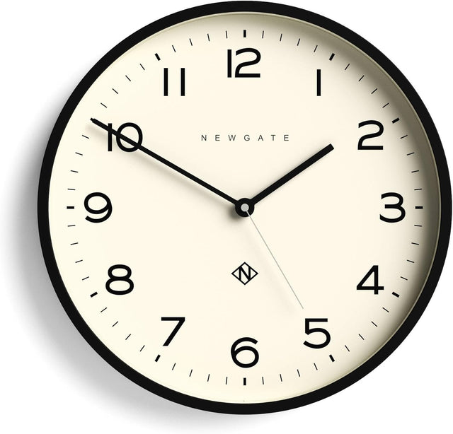 Modern Round Kitchen Wall Clock - Easy Read Numbers, Silent Battery Operated