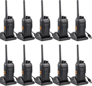 PMR446 Walkie Talkies 10 Pack Rechargeable VOX w Earpiece 16CH