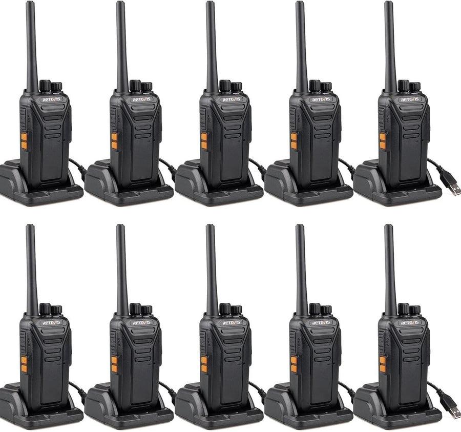 PMR446 Walkie Talkies 10 Pack Rechargeable VOX w Earpiece 16CH