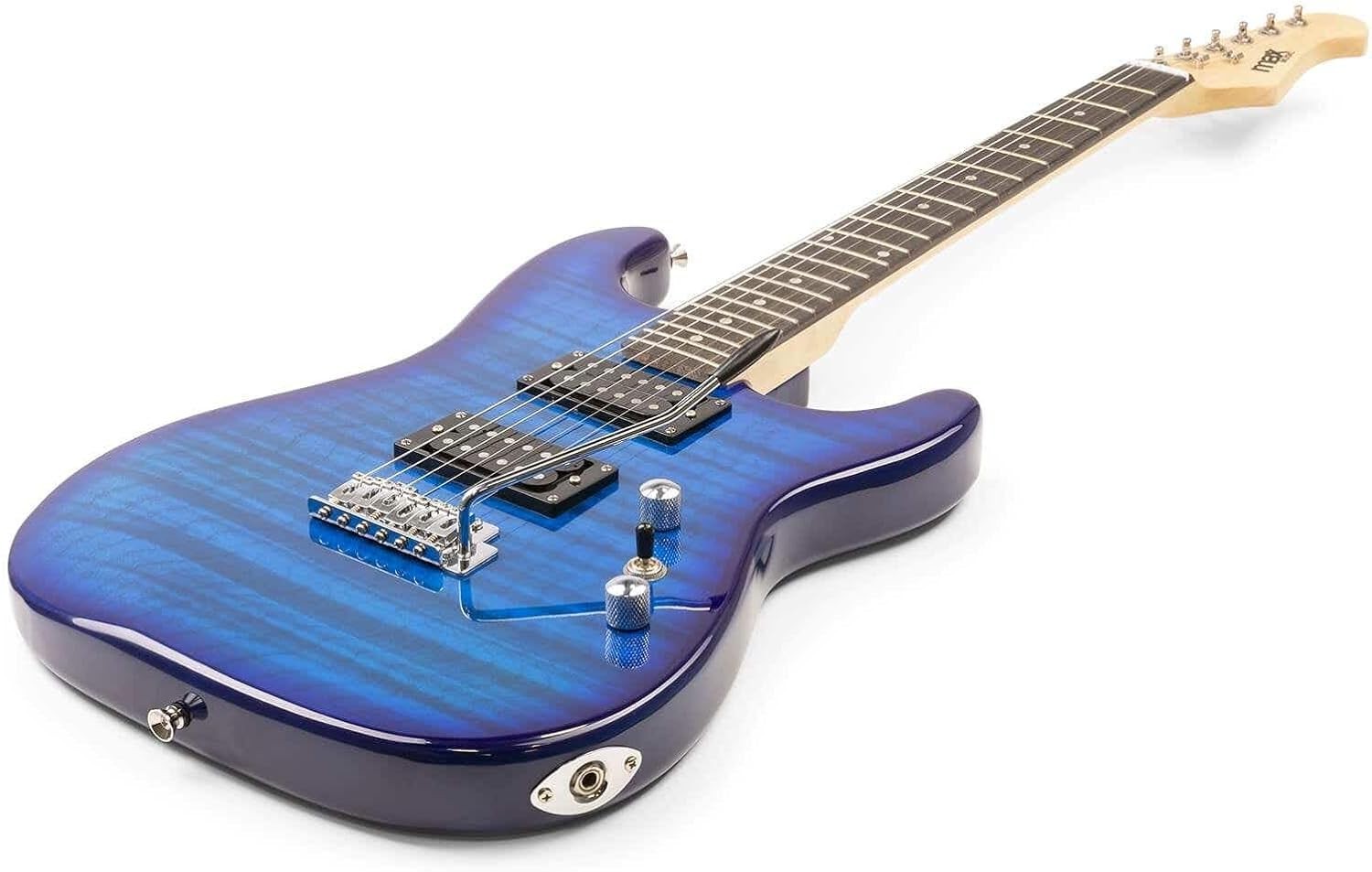 Electric Guitar Starter Kit Full Size Blue HH Amp Tuner Strap Bag