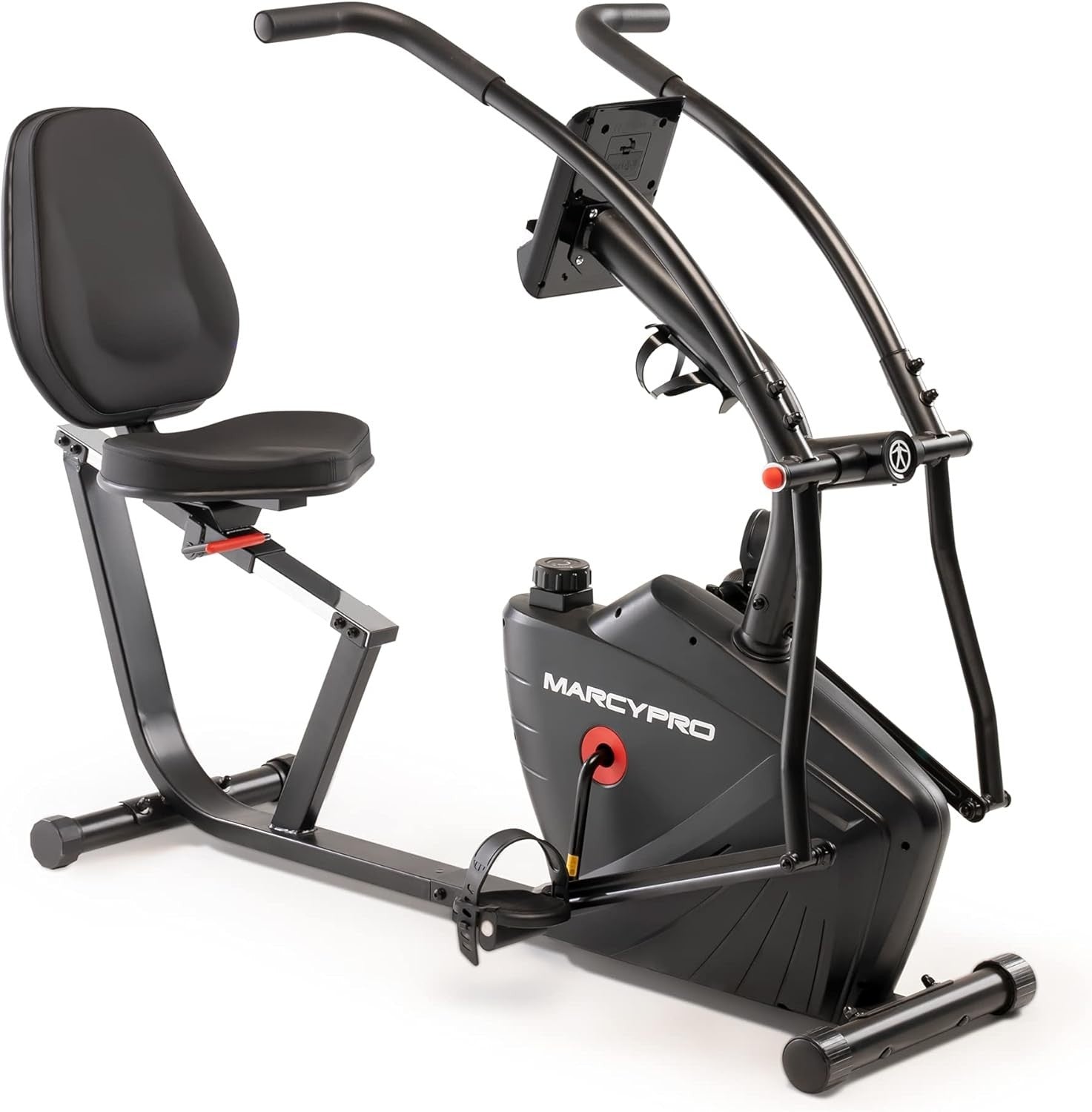 Recumbent Exercise Bike Magnetic Dual Action Arms LCD Adjustable Seat Home Gym
