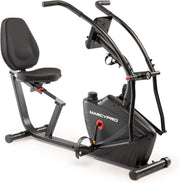 Recumbent Exercise Bike Magnetic Dual Action Arms LCD Adjustable Seat Home Gym