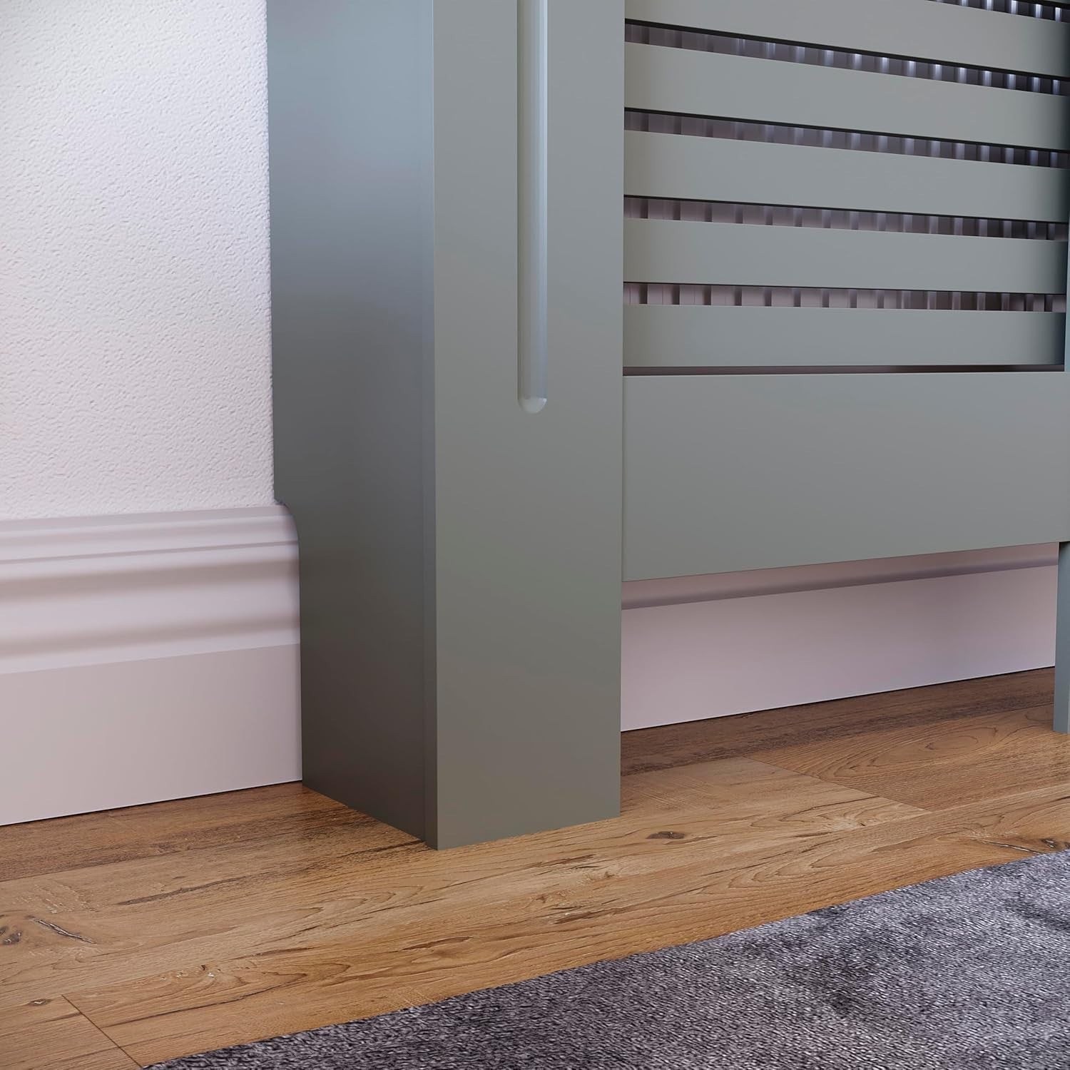 Medium Olive Grey Radiator Cover MDF Cabinet Modern Style 111x82x19cm