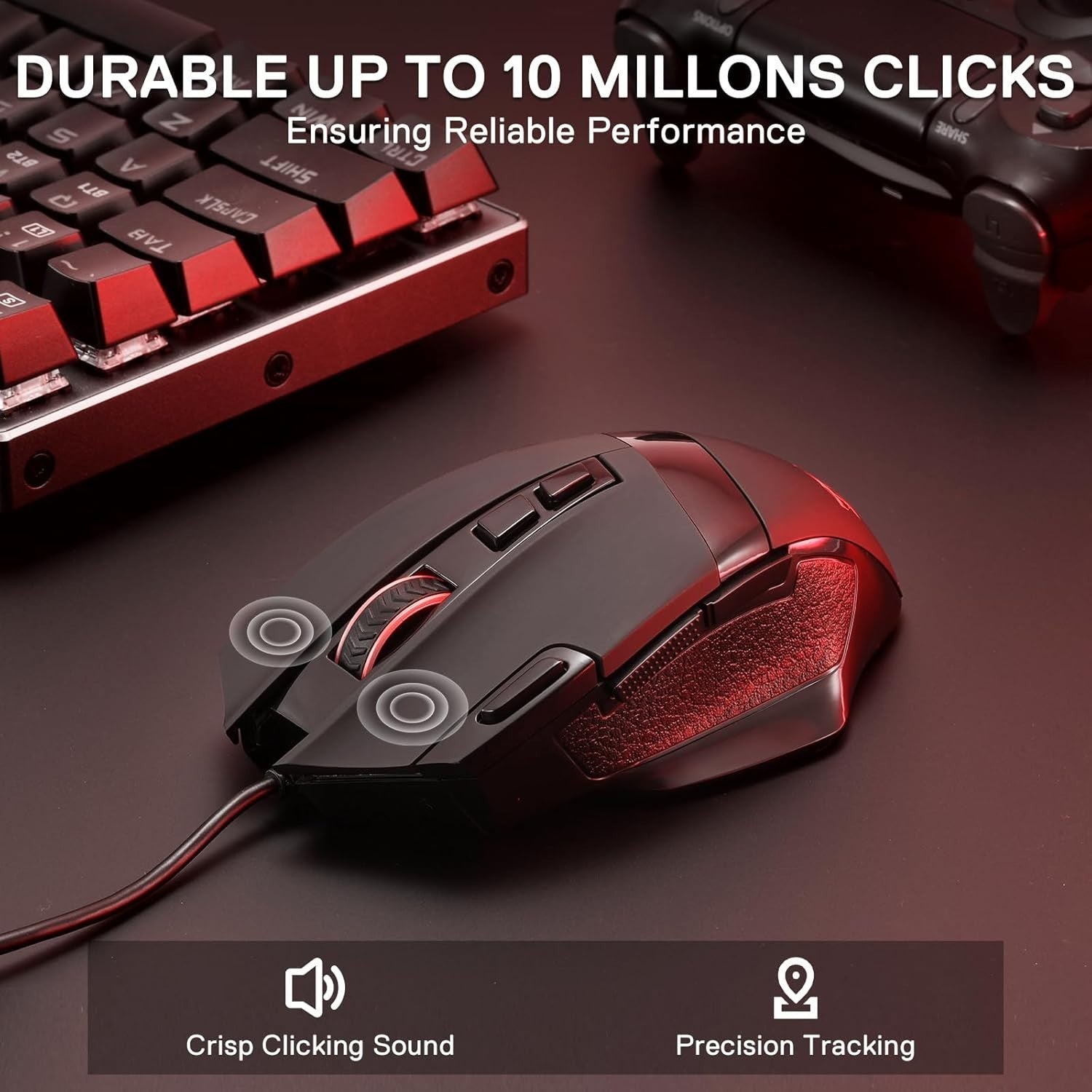 Wireless Gaming Mouse 4000DPI RGB 7 Buttons Bluetooth USB PC Laptop