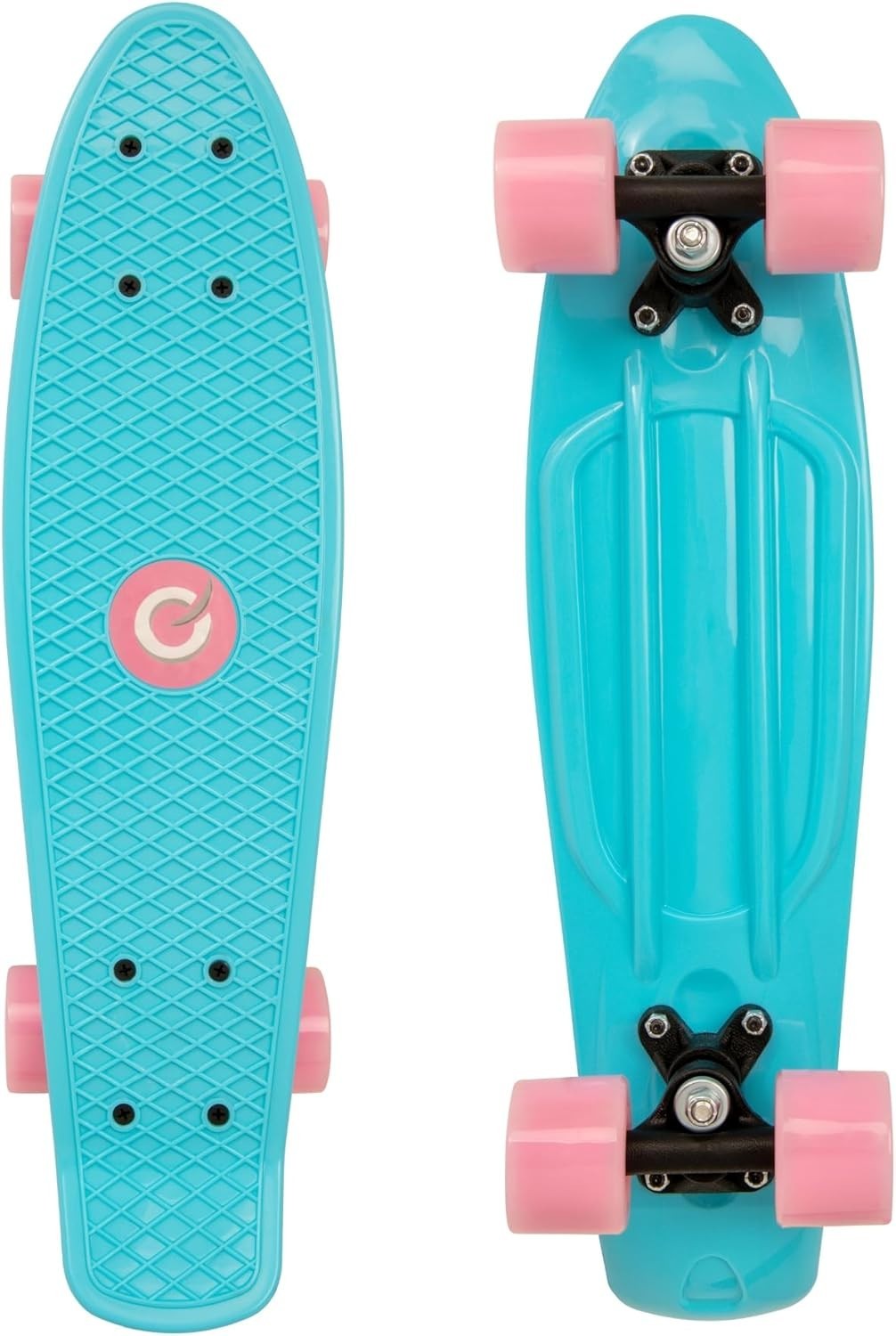 22" Kids Light-Up Penny Board Mini Cruiser | Beginner Skateboard | Baby Blue