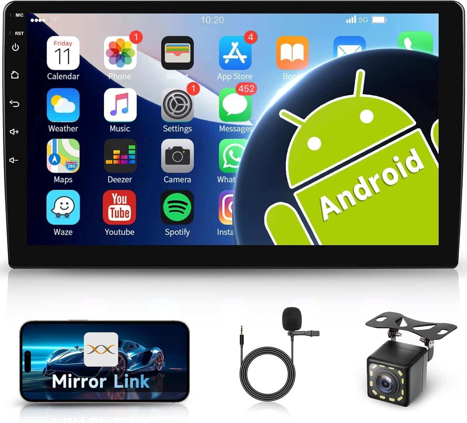 9" Android Car Stereo Double Din GPS Radio Bluetooth WiFi MP5
