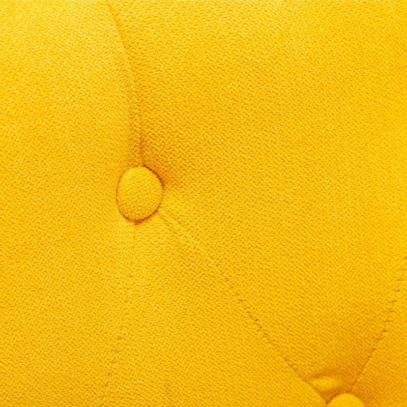 Yellow Tufted Armchair with Lumbar Cushion Sofa Seat Nailhead Trim