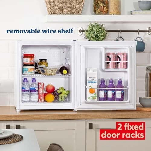 Compact 40L Larder Fridge Manual Temp Control Quiet Mini Freezerless White