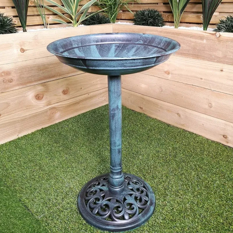 63cm Tall 40cm Resin Garden Bird Bath Outdoor Traditional Water Feeder