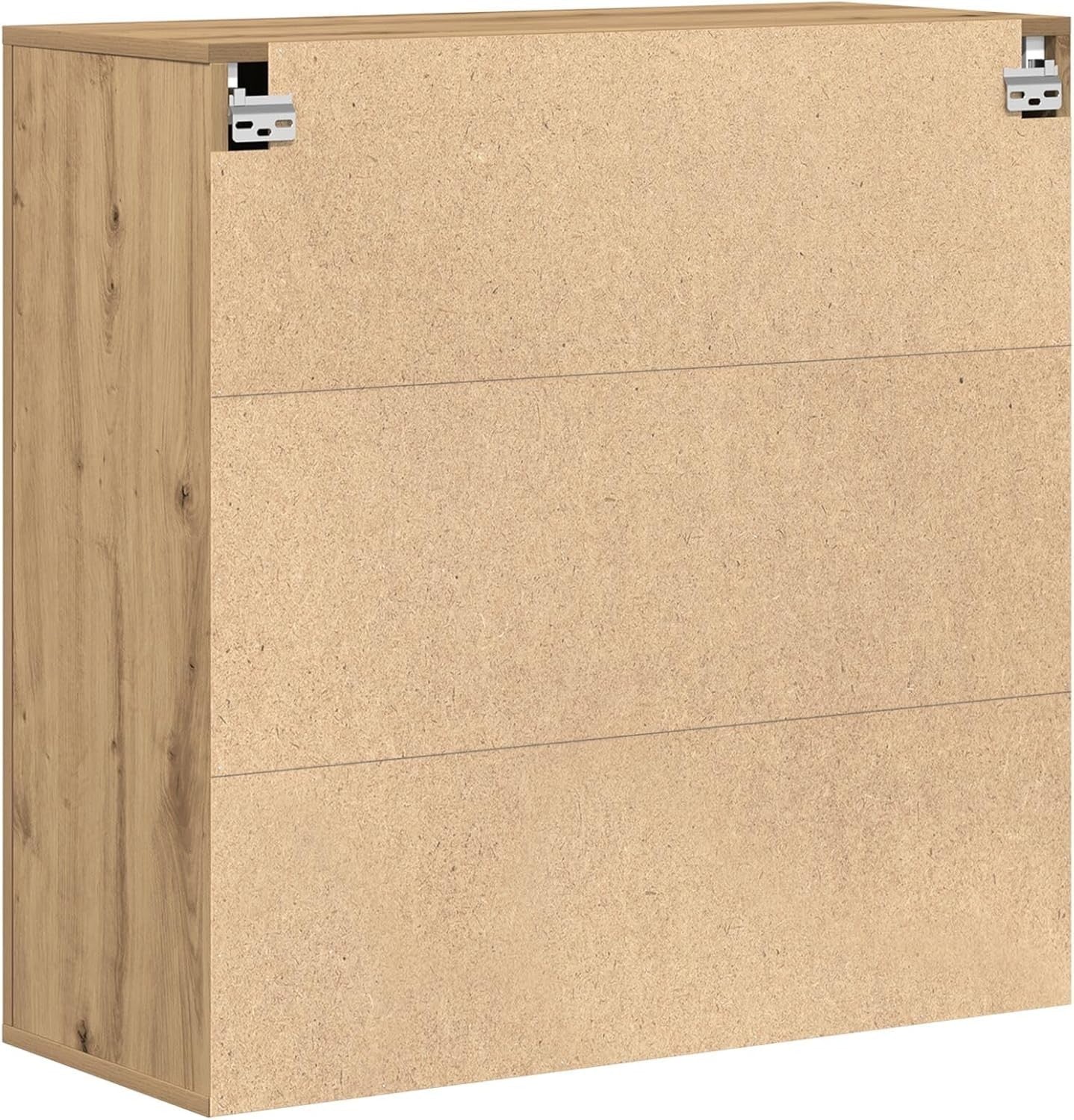 Medium Oak Storage Cabinet with Dual Doors & Spacious Shelf - Easy Assemble