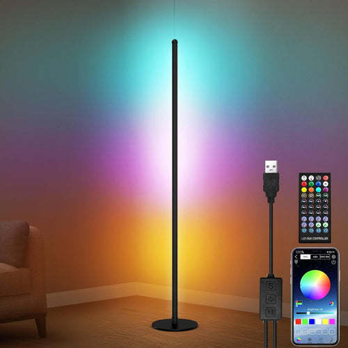 RGB Corner Floor Lamp 156cm Smart LED Light App Remote Music