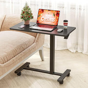 Overbed Laptop Table C Shaped Height Adjustable on Wheels 80x40cm Black