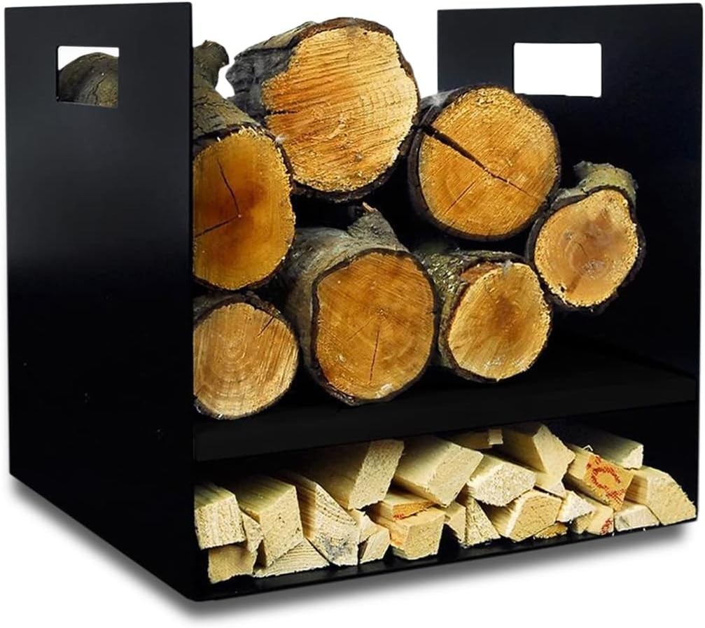 Heavy Duty Steel Firewood Log Holder Rack – Indoor Outdoor Storage 40cm