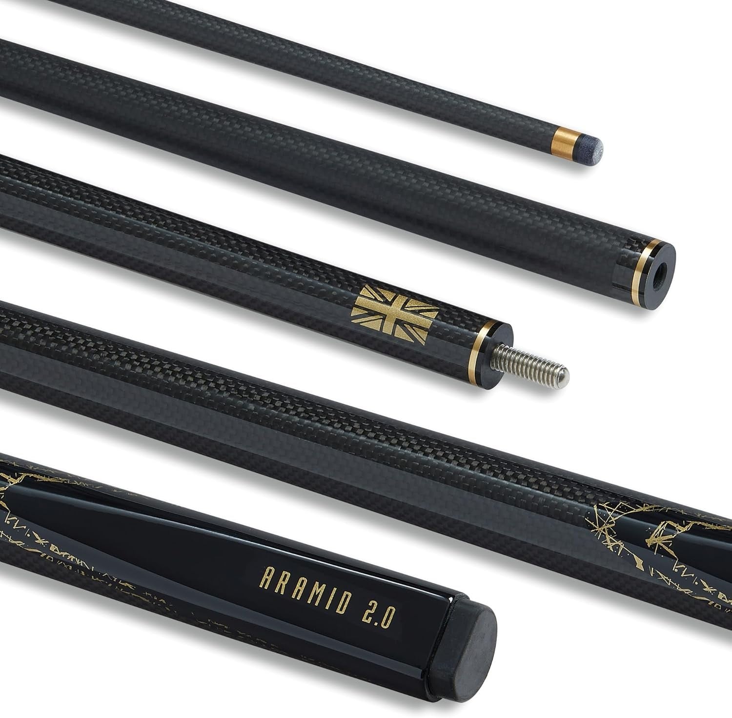 Carbon Fibre Snooker Pool Cue 57" 10mm Tip 2pc 19oz Radial Joint