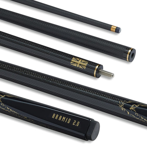 Carbon Fibre Snooker Pool Cue 57" 10mm Tip 2pc 19oz Radial Joint