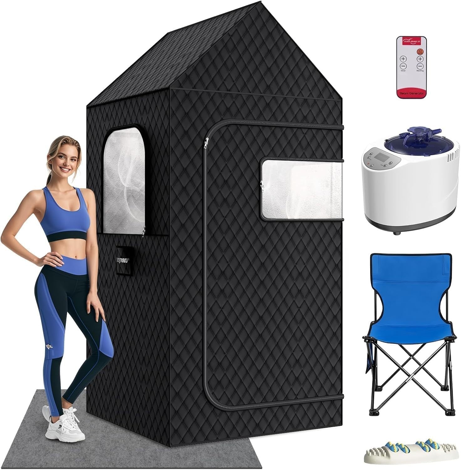 XL Portable Steam Sauna Tent – 195×90×90cm Home Spa with 3L 1200W Steamer