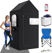 XL Portable Steam Sauna Tent – 195×90×90cm Home Spa with 3L 1200W Steamer