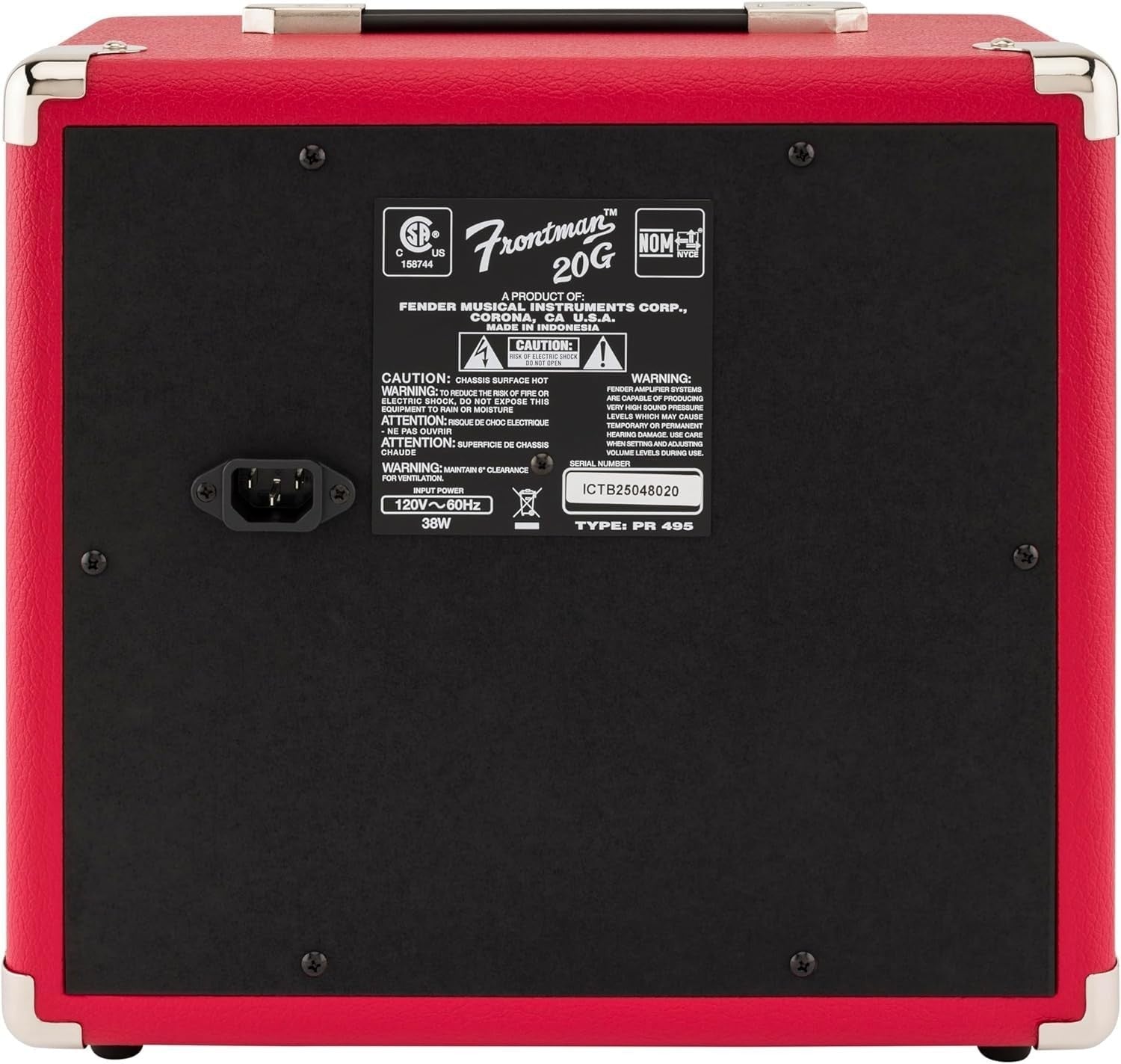 20W Electric Guitar Combo Amp Red Overdrive Headphone AUX Input Portable
