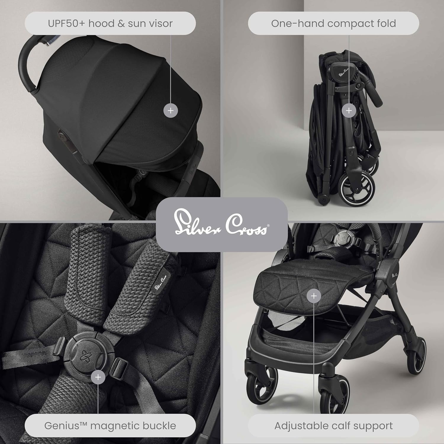 Cabin Size Lightweight Travel Pushchair One-Hand Fold Lie Flat Newborn–4Y