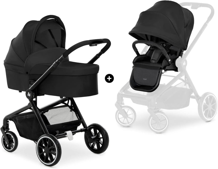 2 in 1 Pram Pushchair Birth–22kg, Carrycot & Seat, Foldable, UPF50+