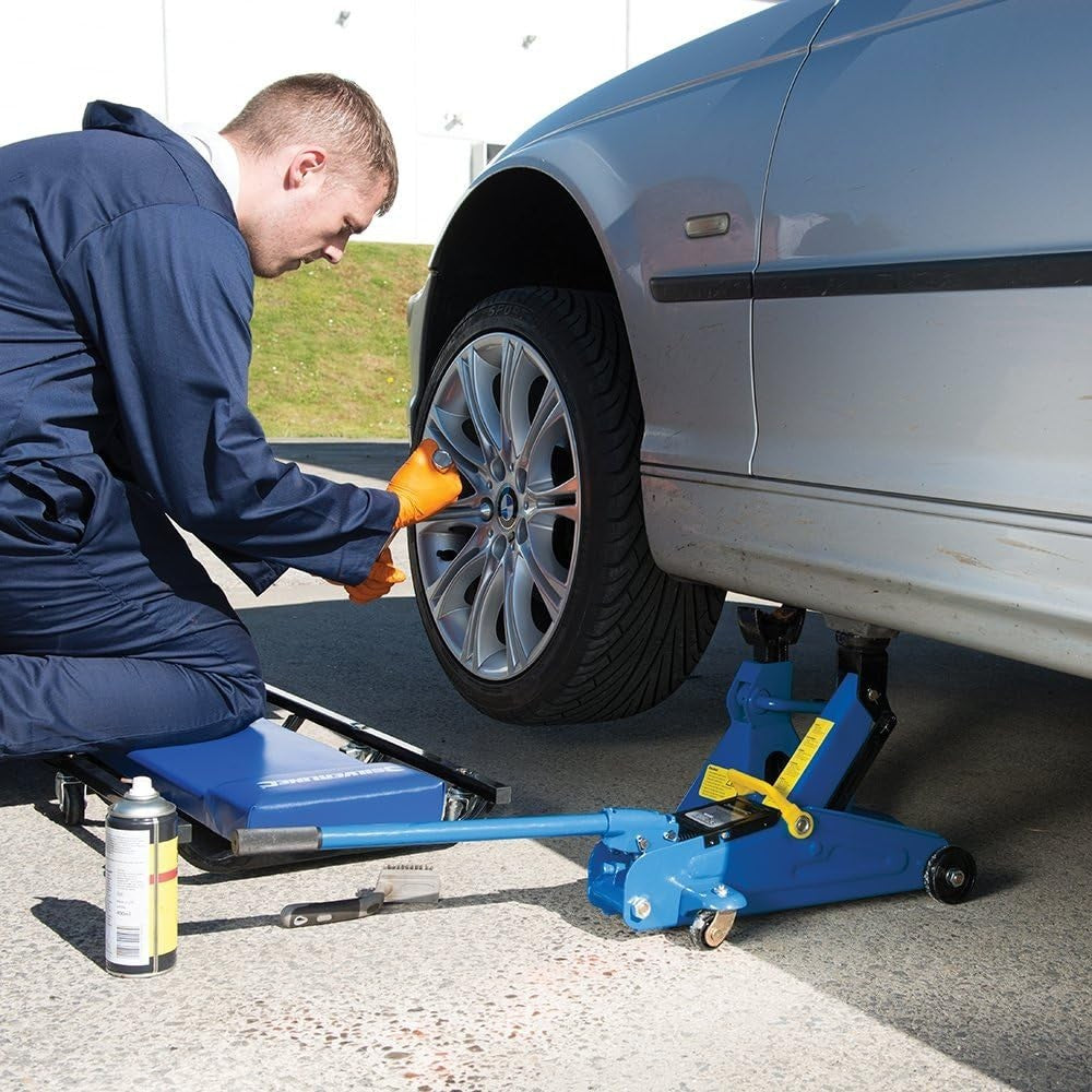 2 Ton Hydraulic Trolley Jack 135–335mm Quick Lift Heavy Duty Steel Blue