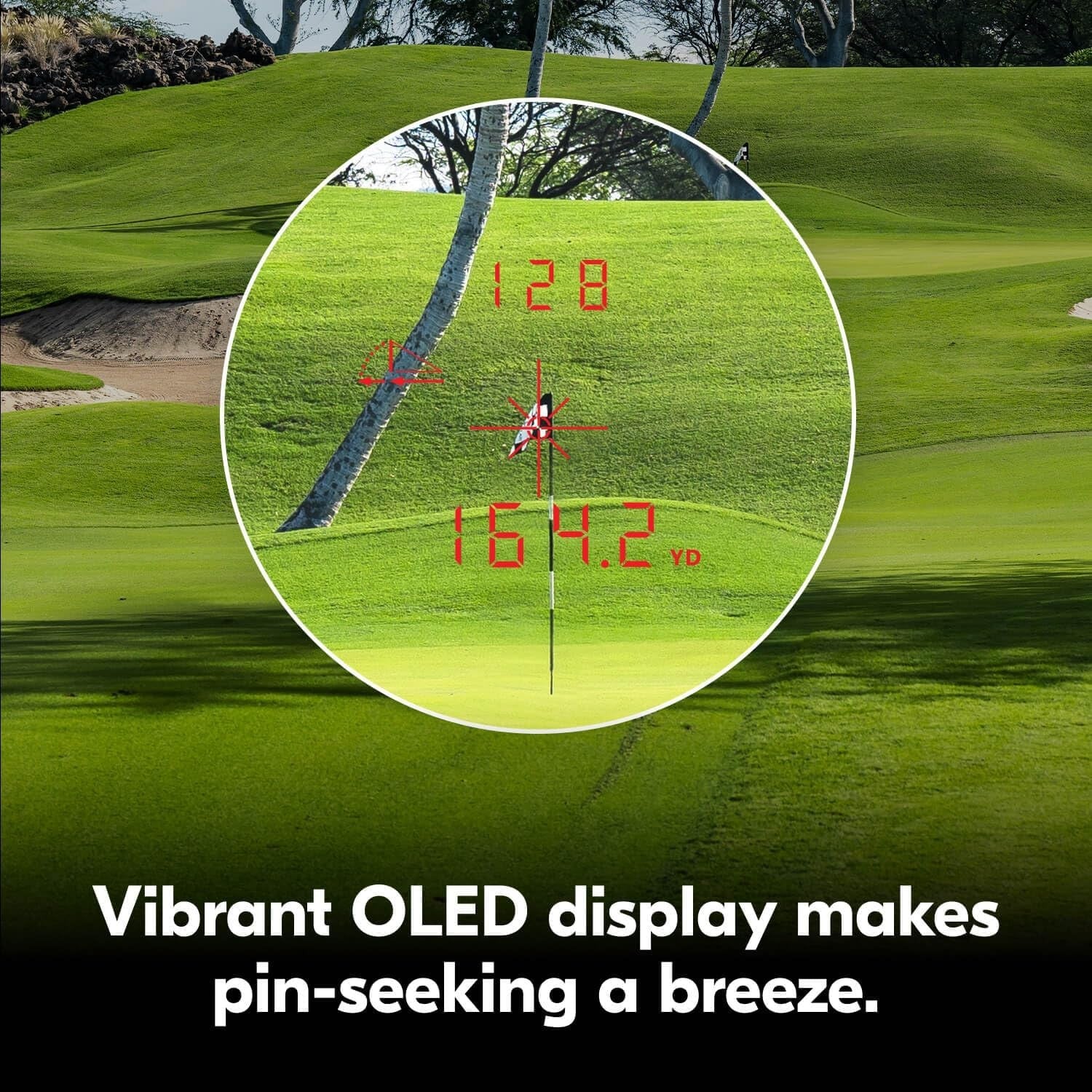Golf Laser Rangefinder Slope Flag Lock 6X Optics Magnetic Mount Waterproof
