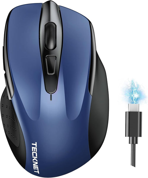 Rechargeable Bluetooth Mouse 4800DPI Silent Tri Mode Ergonomic Multi Device