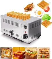 Commercial 6 Slice Pop-Up Toaster Stainless Steel Extra Wide Slots