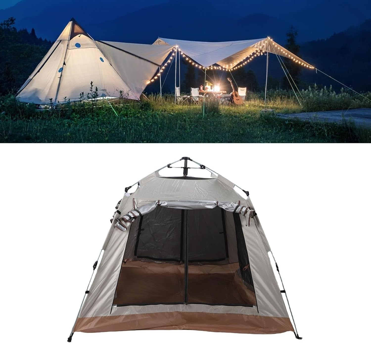 Pop Up Camping Tent Family Dome Rainproof Sun Shelter