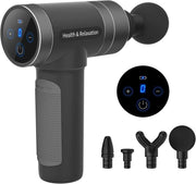 Deep Tissue Massage Gun Aluminium Body 5 Speeds 4 Heads Muscle Recovery