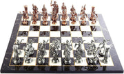 Luxury Metal Rome Chess Set 43cm Board | Handcrafted Antique Figures | Gift Set