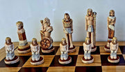 Luxury 60cm Medieval England Chess Set | Stone Figures & Inlaid Board | Handcraf