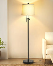 Adjustable Floor Lamp Black Height Adjustable 3 Colour LED Standing Light