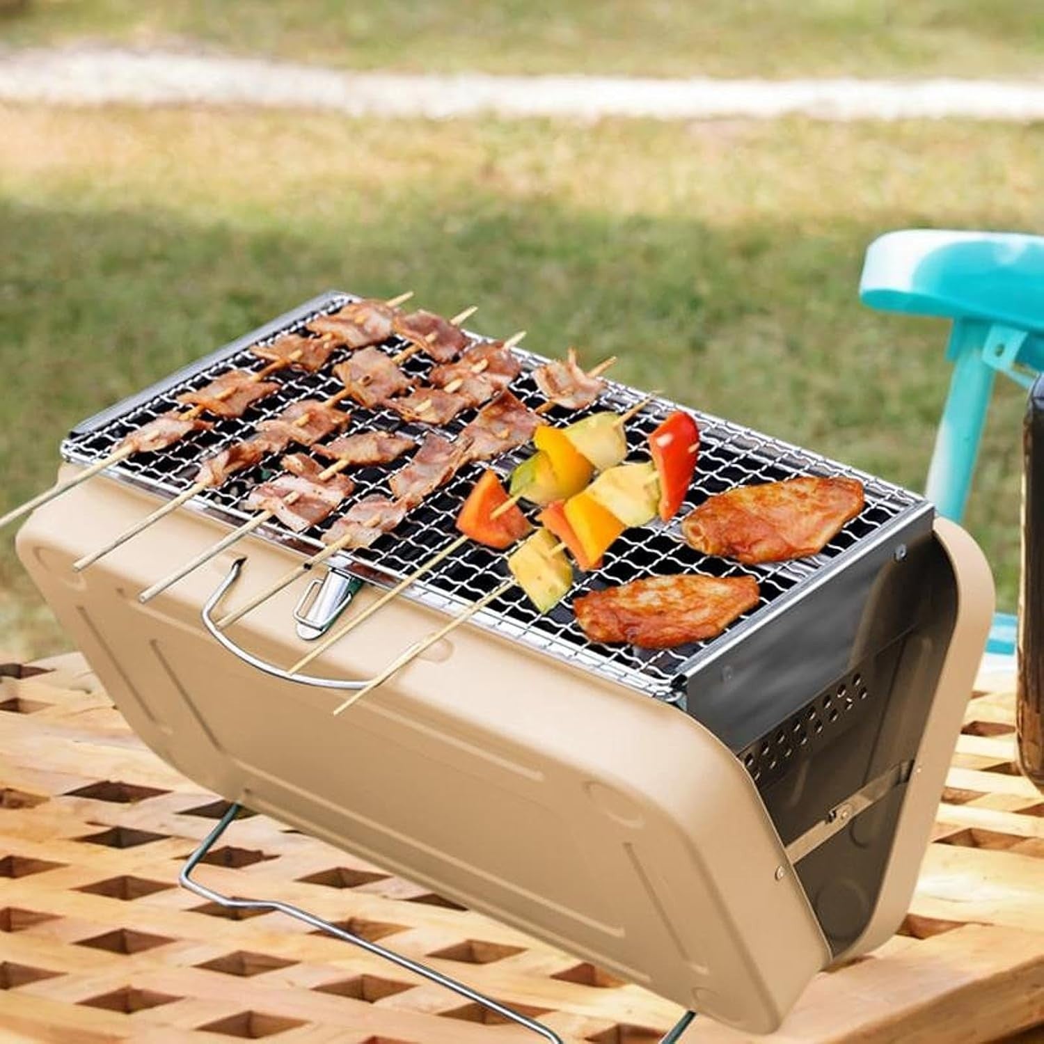 Portable Folding Charcoal Grill | Compact Tabletop BBQ for Camping